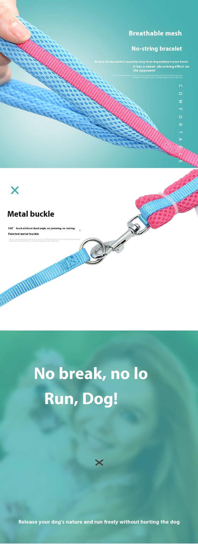 Dog Hand Holding Rope Chest Strap Nylon Clip