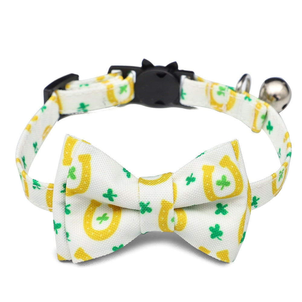 Irish Festival Plaid Bow Cat Collar