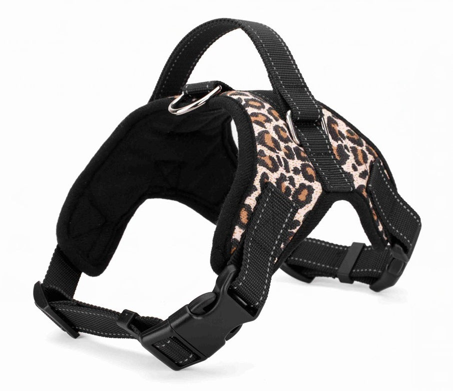 Explosion-proof Trap Hand Holding Rope Golden Retriever Leather Saddle Pet Harness