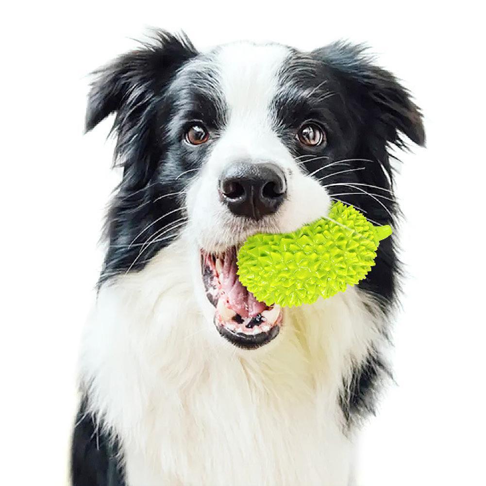 Dog Toys Durian Chew Glue Ball Pet Chewing Toys Dog Tooth Grinding Stick Very Resistant To Biting Teeth Cleaning Balls Puppy Dog Pet Safety Chew Toys Bite-Resistant Puppy Shape Durable Durian