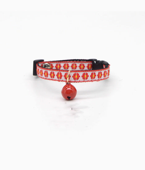 Lightweight Red Cat Collar with Bell
