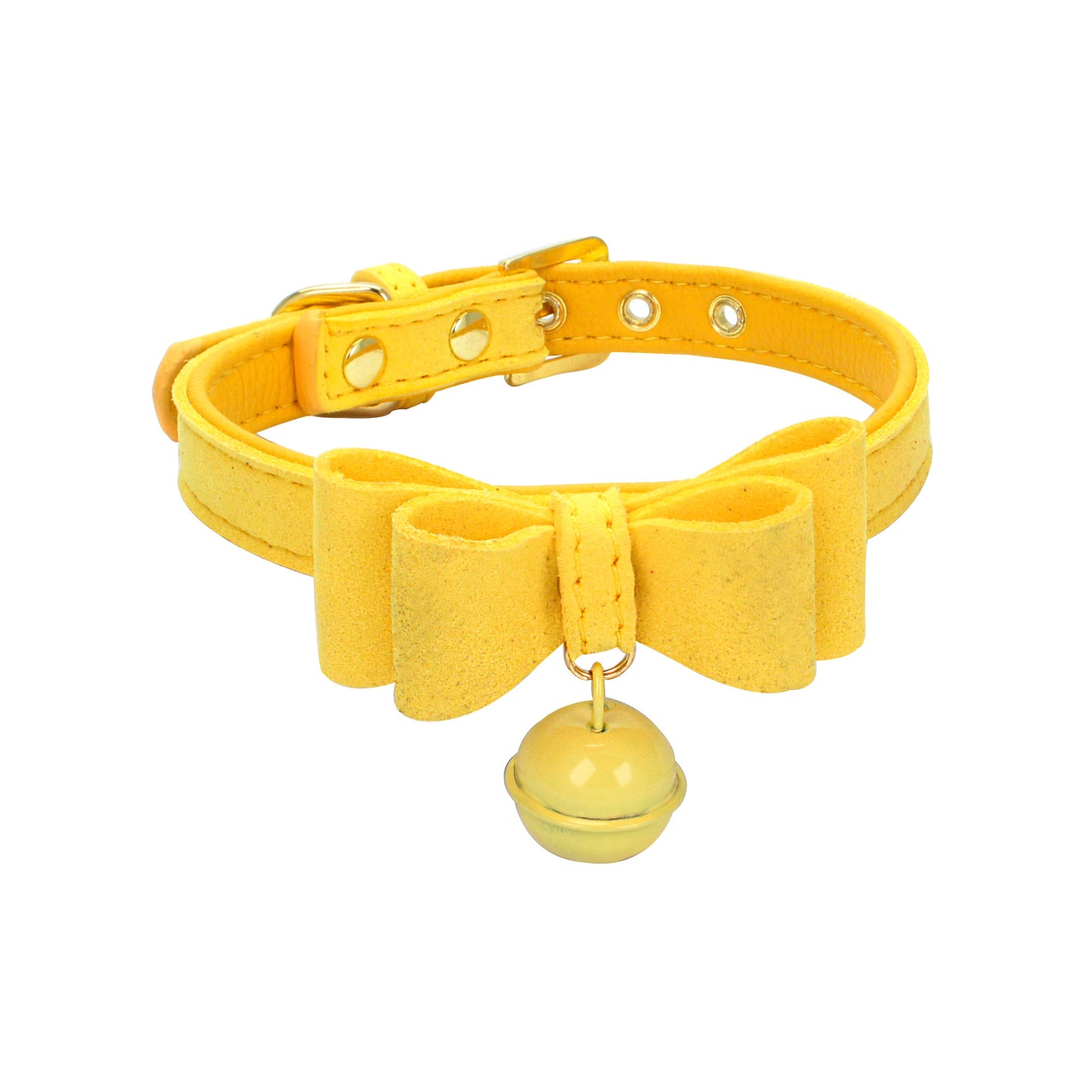 Bowknot hanging bell comfortable pet collar