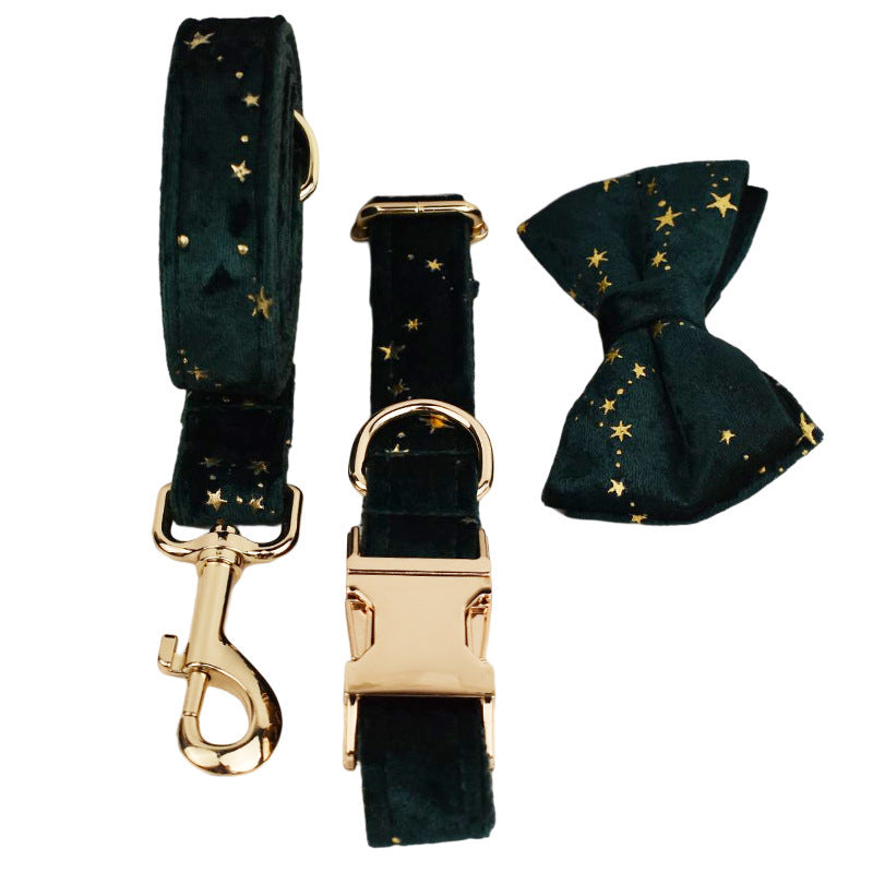 Velvet Pet Collar Traction Rope