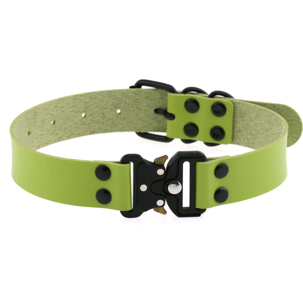 Ondaum Pet Adjustable Leather Buckle Collar – Stylish & Durable Clavicle Necklace for Pets