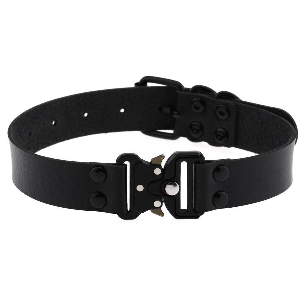 Ondaum Pet Adjustable Leather Buckle Collar – Stylish & Durable Clavicle Necklace for Pets