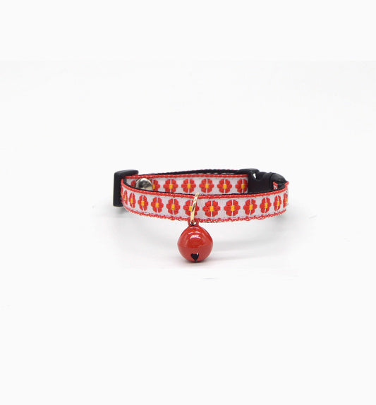 Lightweight Red Cat Collar with Bell