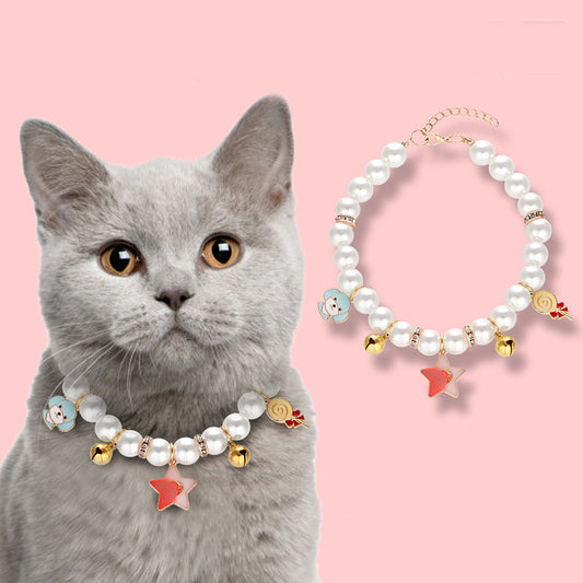 Pearl Hand-woven Adjustable Cat Collar