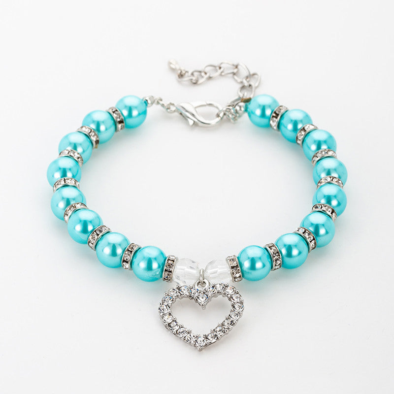 Pearl Necklace Pet Collar Decoration
