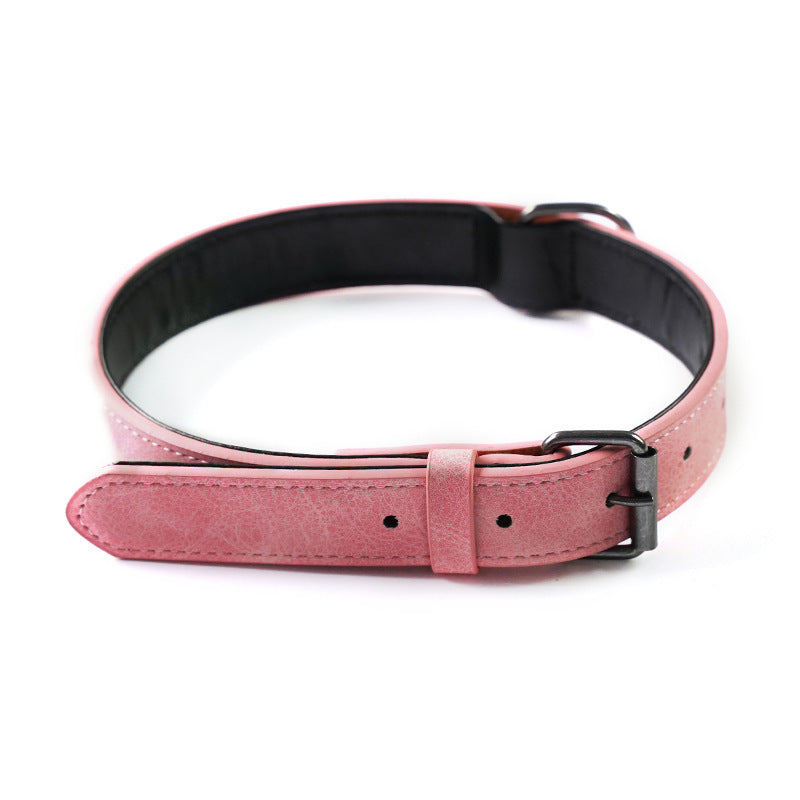 Pet Microfiber Leather Engraved Adjustable Anti-lost Collar
