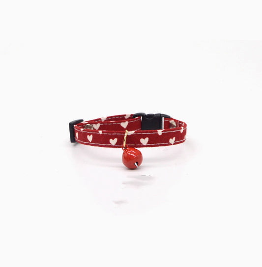 Lightweight Red Cat Collar with Bell