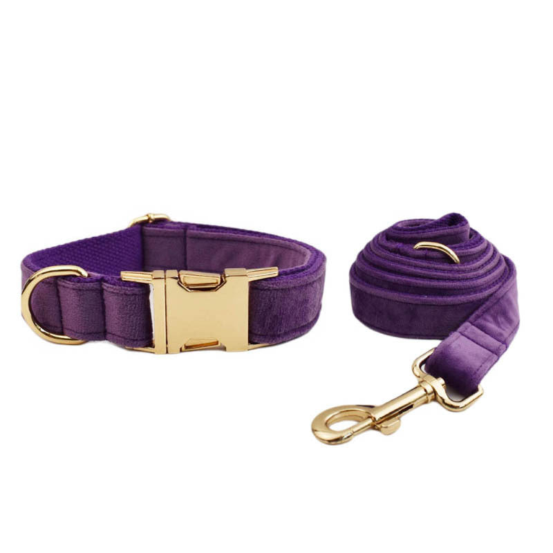 Velvet Pet Collar Traction Rope