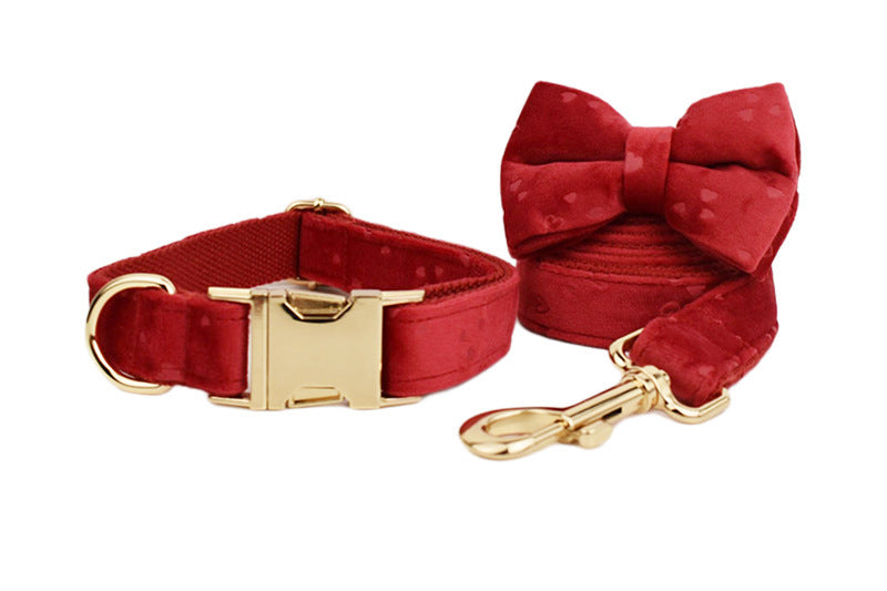 Velvet Pet Collar Traction Rope