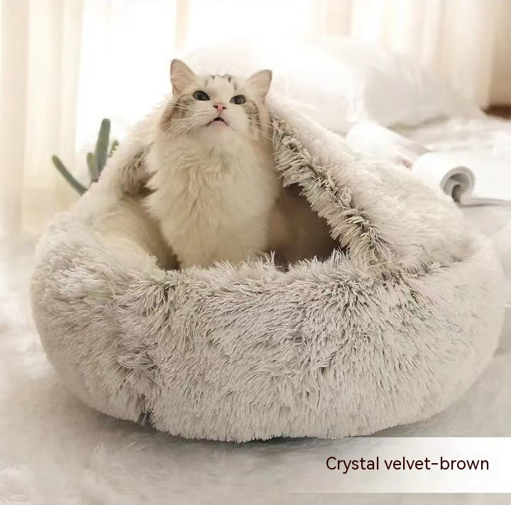 Plush Round Winter Pet Bed