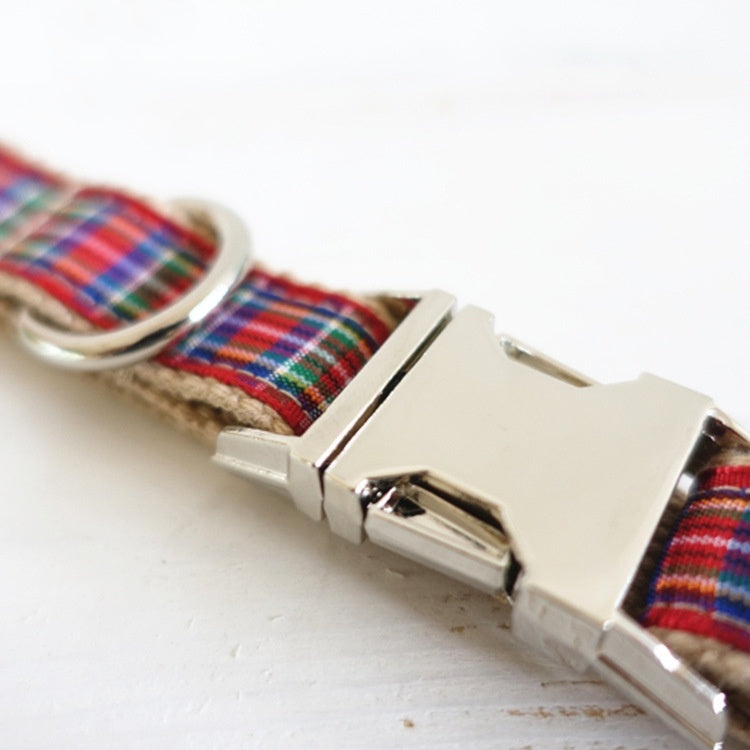 Red plaid pet dog ring