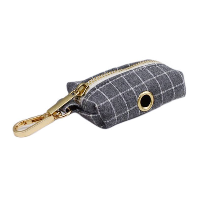 Gray Plaid Flannel Pet Collar Set