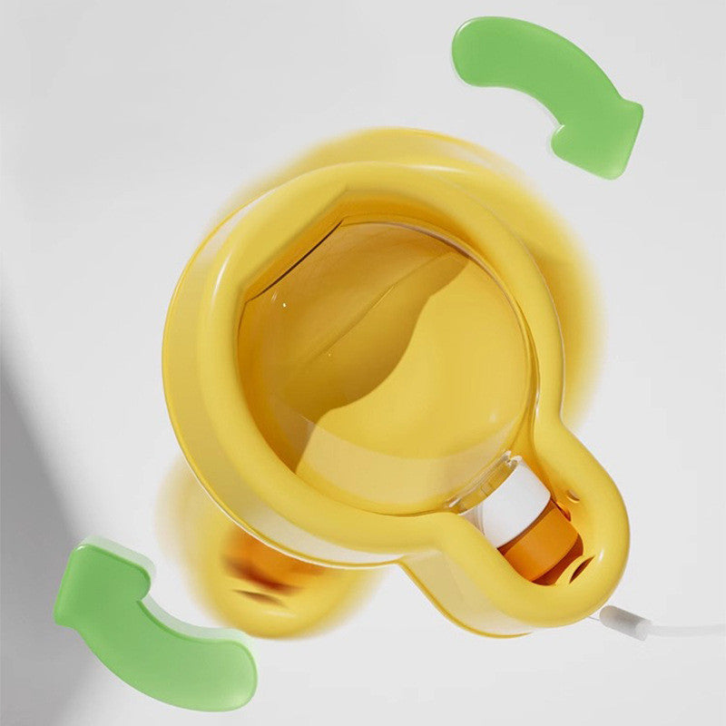 Yellow foldable dog water bottle