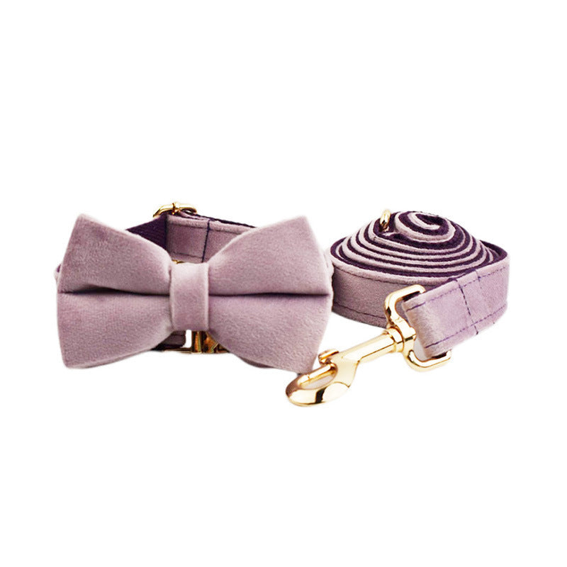 Velvet Pet Collar Traction Rope