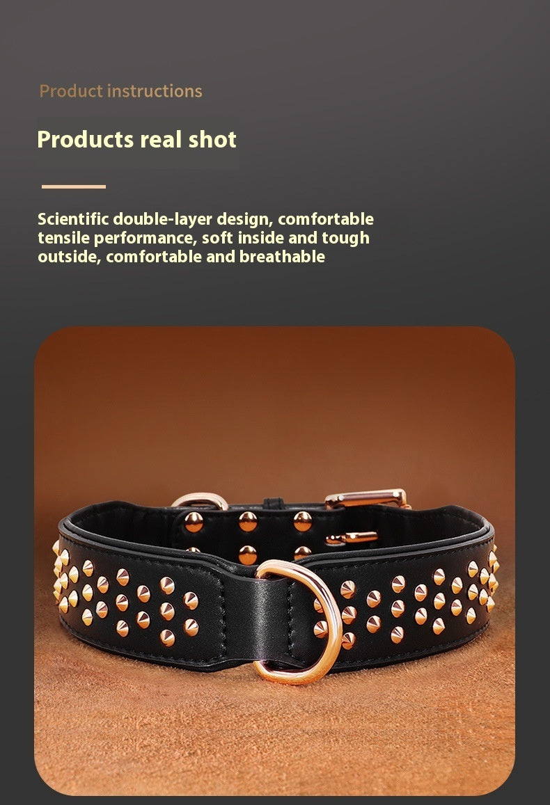 Durable Leather Anti-Bite Dog Collar