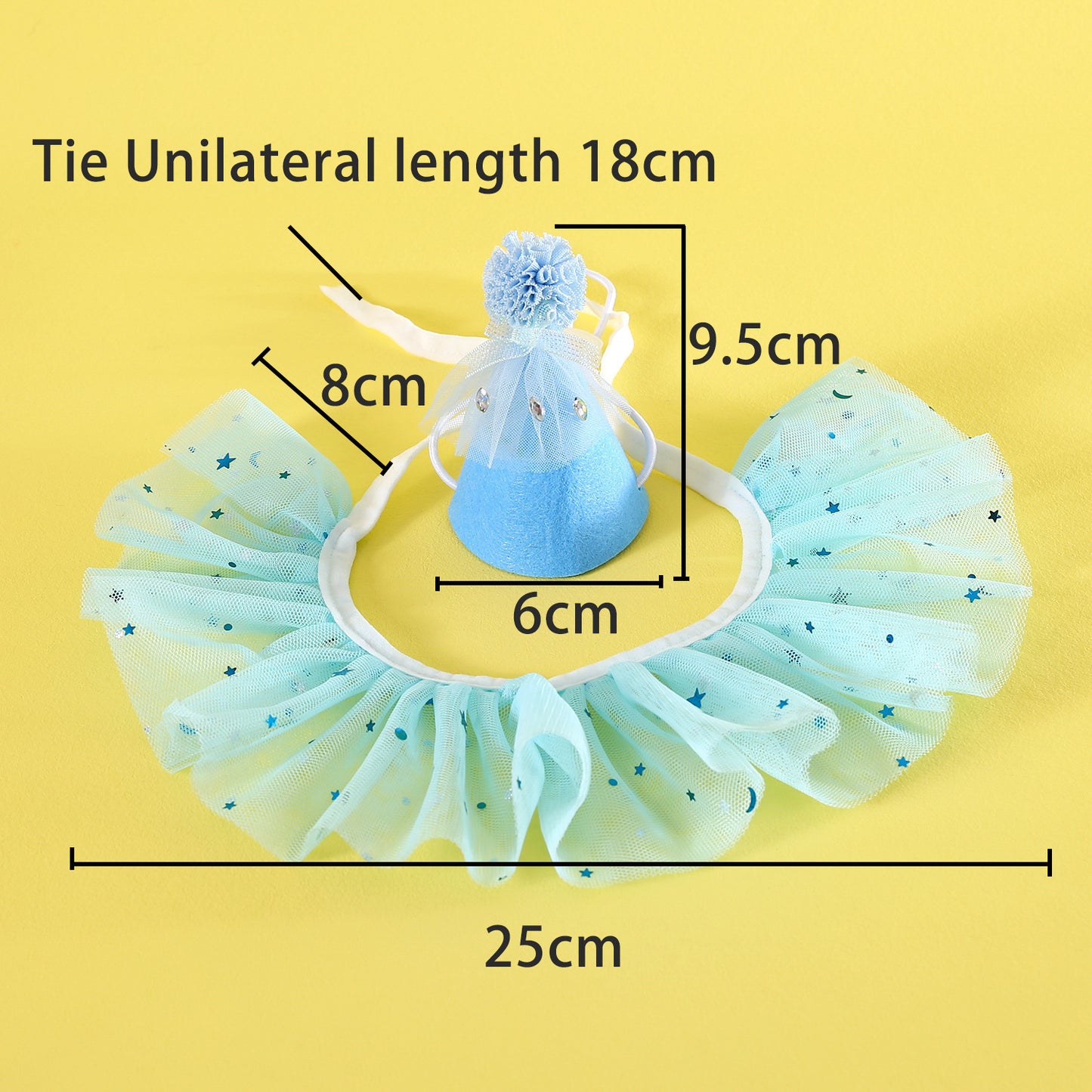 Pet Sequin Lace Bib Rhinestone Gauze Skirt Felt Hat
