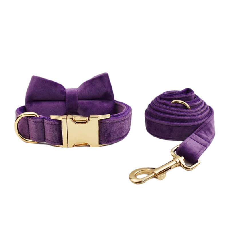 Velvet Pet Collar Traction Rope