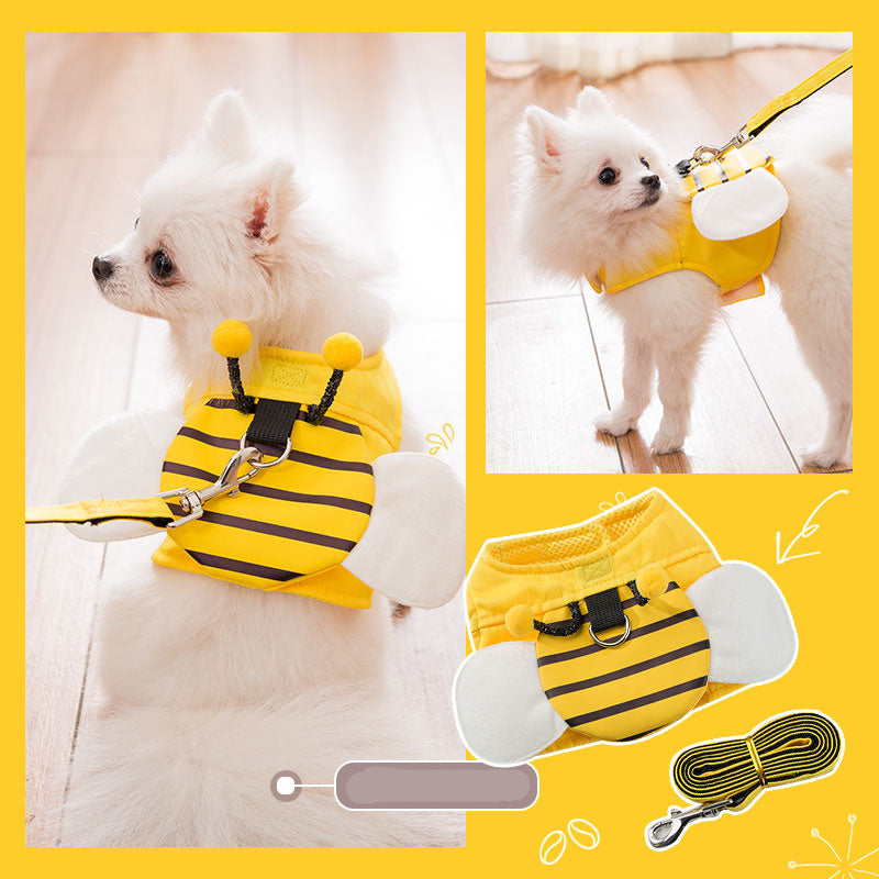 Cute bee vest hand holding rope