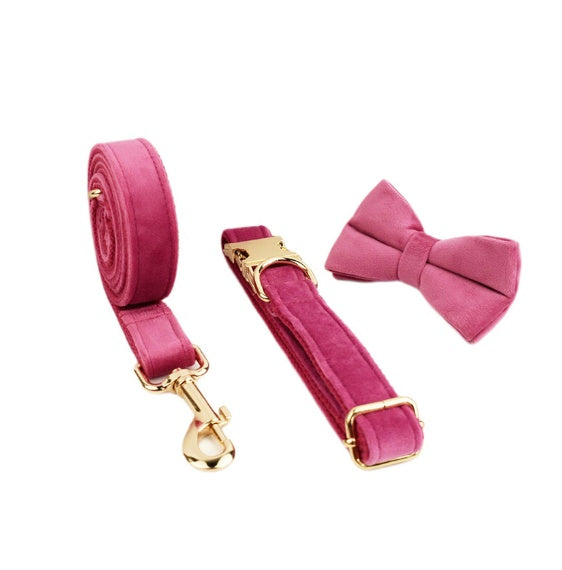 Velvet Pet Collar Traction Rope