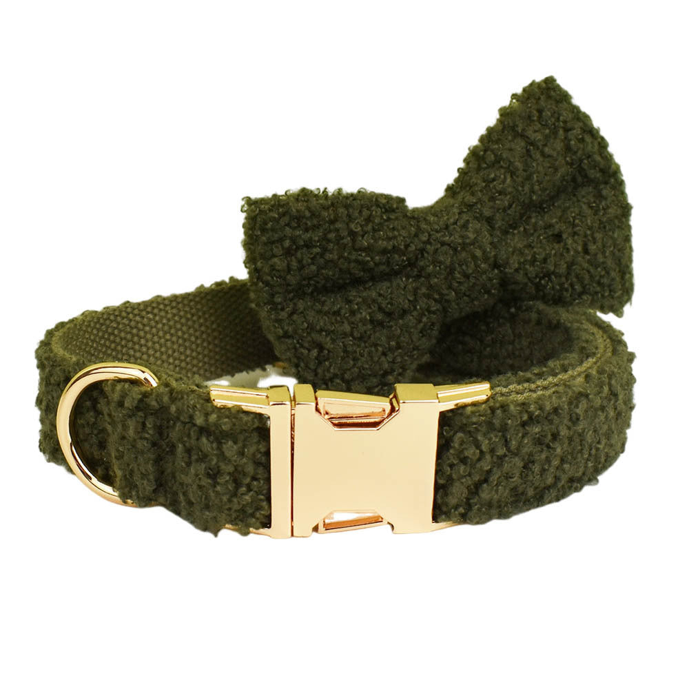 Army Green Velvet Pet Fashion Set