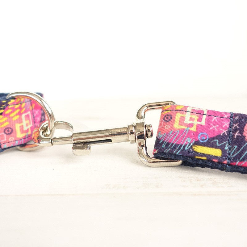 Pet leash dog hoop bow tie jewelry