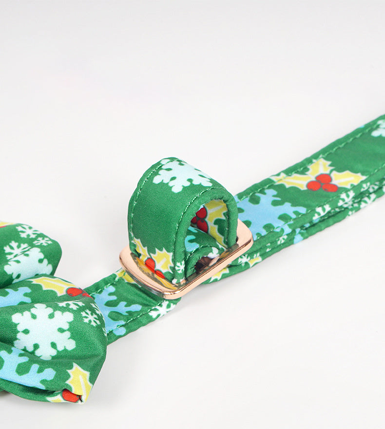 Pure Cotton Dog Bow Tie Necklace for Festive Wear