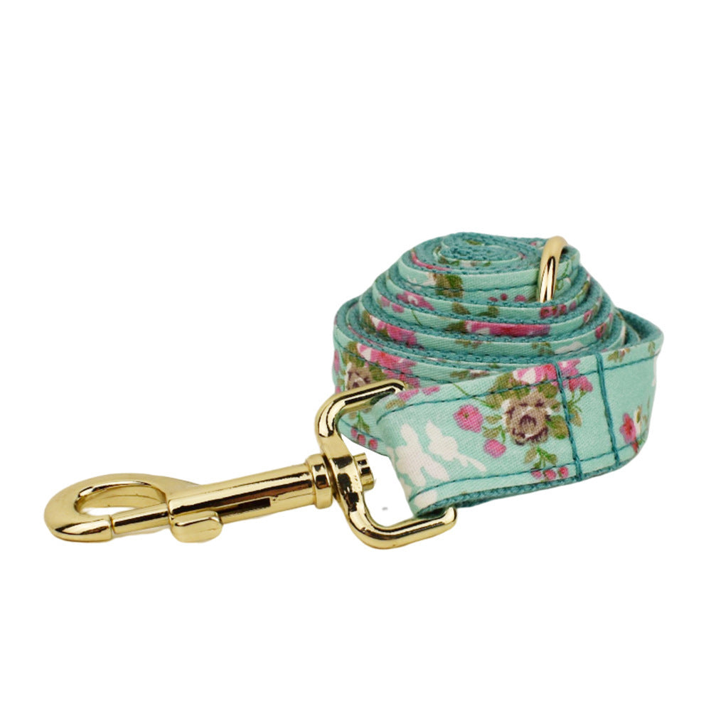 Ondaum Rose Dog Collar with Detachable Bow – Adjustable Floral Pet Collar with Leash & Vest – Soft & Stylish for Small to Large Dogs
