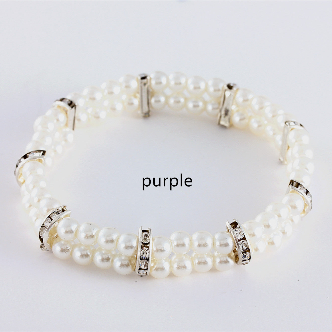 Ondaum Pet Pearl Necklace for Dogs & Cats – Elegant Two-Row Rhinestone & Pearl Pet Accessory