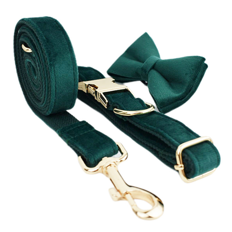 Velvet Pet Collar Traction Rope