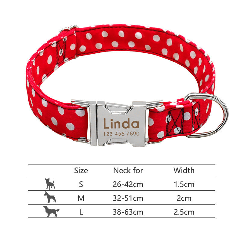 Personalized Nylon Pet Collar - Customizable Mohair Collar for Dogs and Cats, Available in Multiple Colors and Sizes