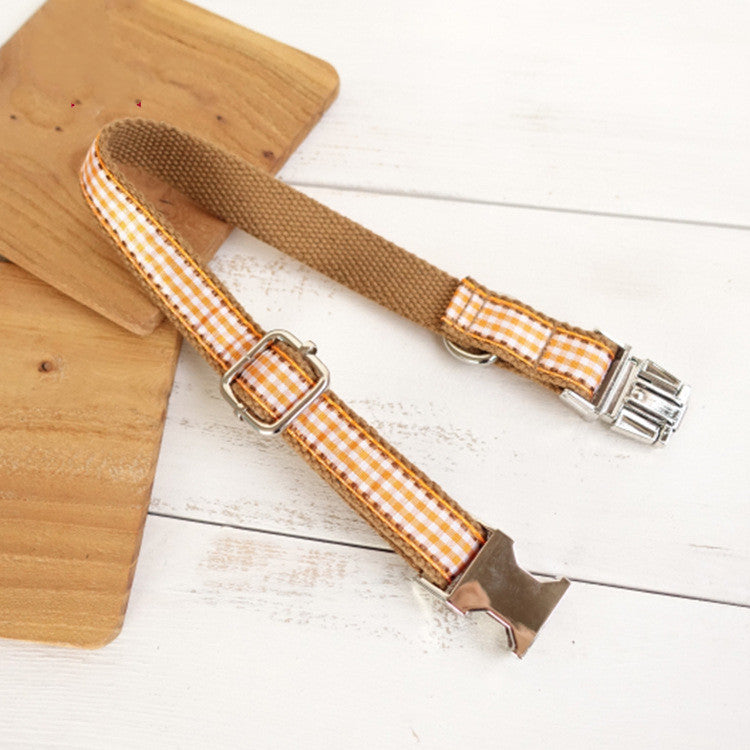 Stylish Plaid Dog Collar for Pets