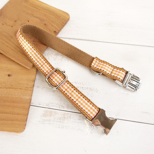 Stylish Plaid Dog Collar for Pets