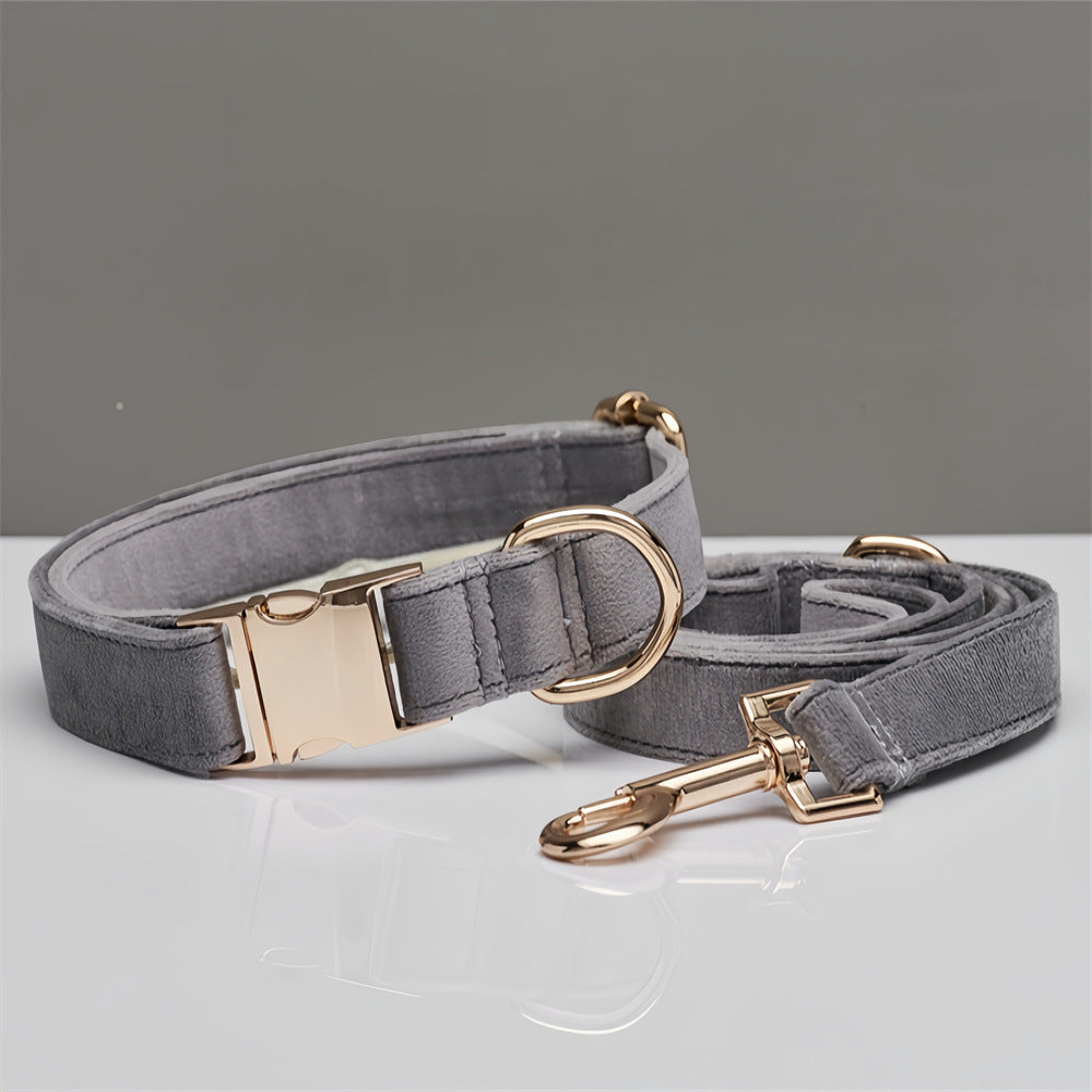 Ondaum Solid Color Dog Collar with Hand-Held Leash – Durable & Stylish Pet Accessory