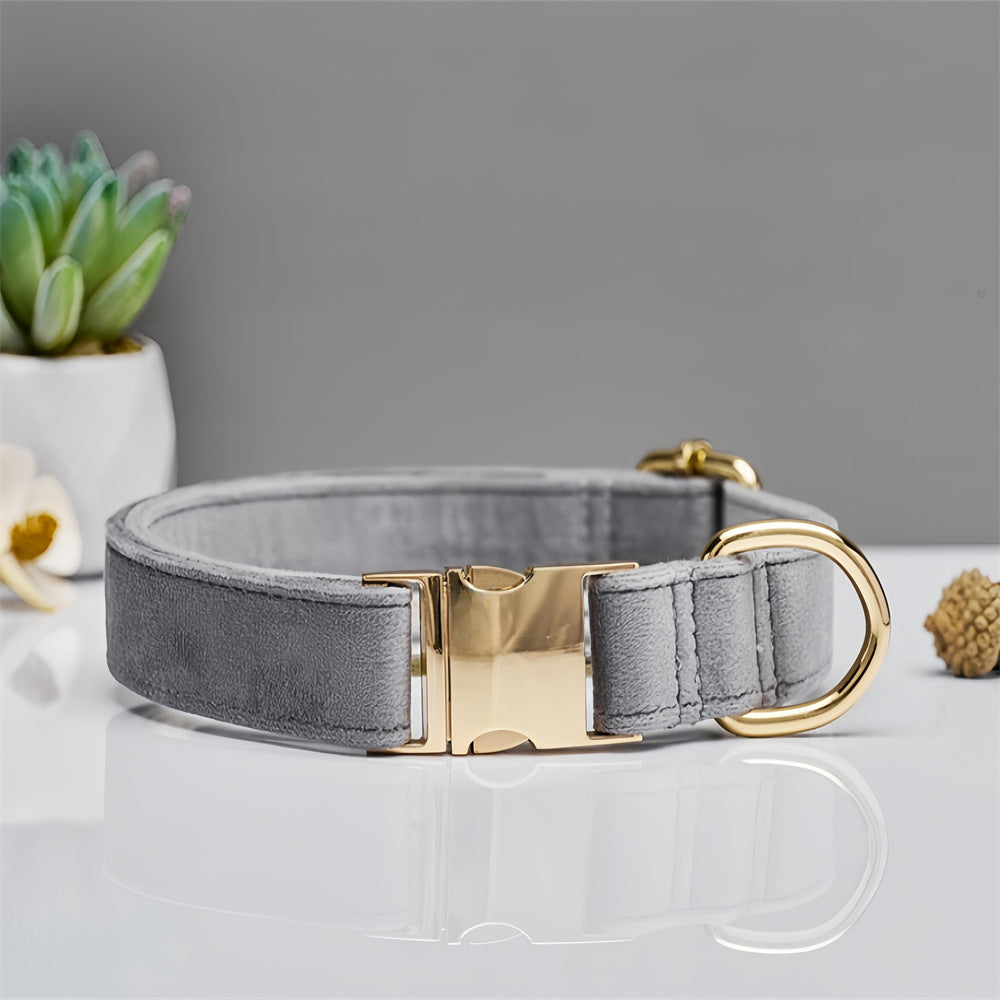 Ondaum Solid Color Dog Collar with Hand-Held Leash – Durable & Stylish Pet Accessory