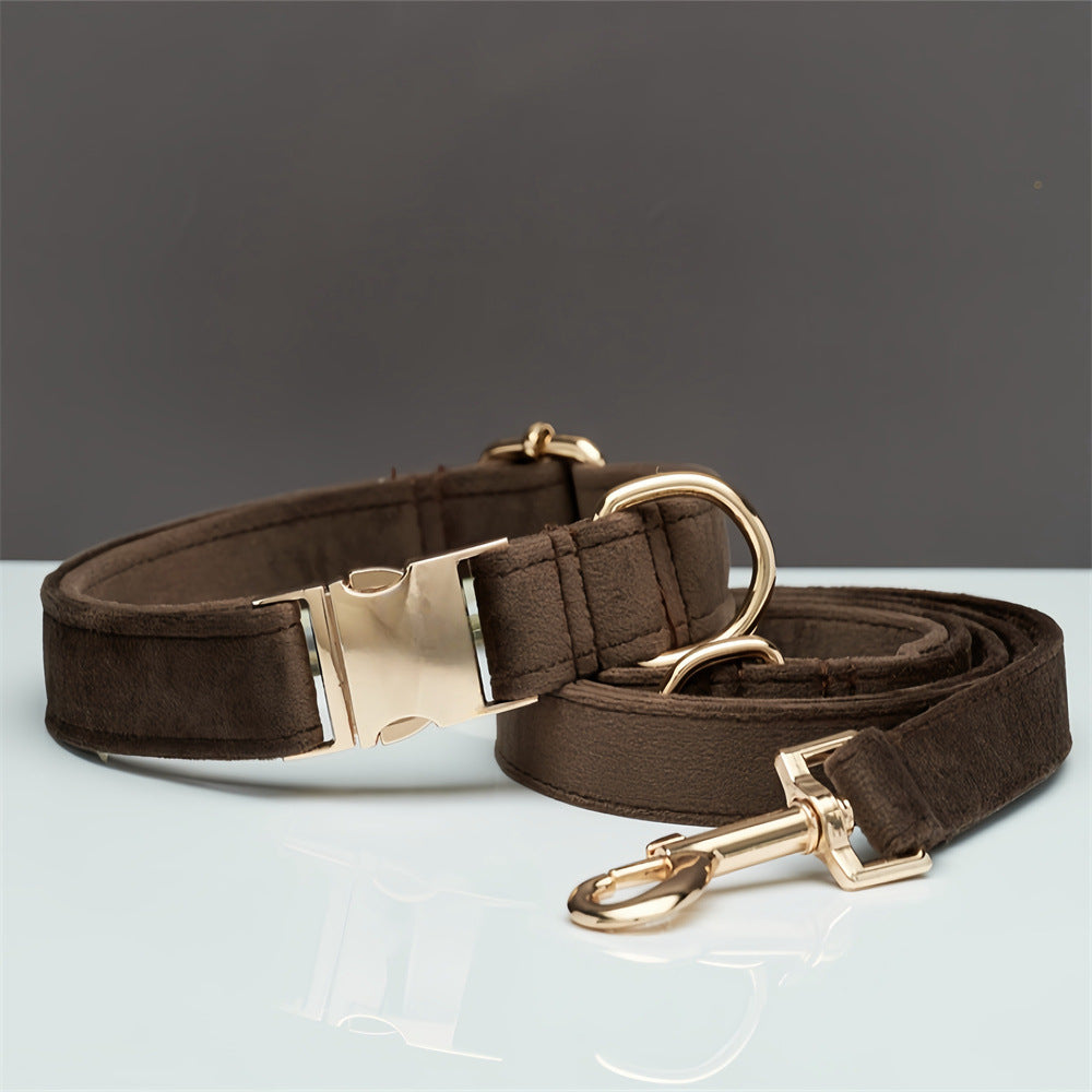Ondaum Solid Color Dog Collar with Hand-Held Leash – Durable & Stylish Pet Accessory