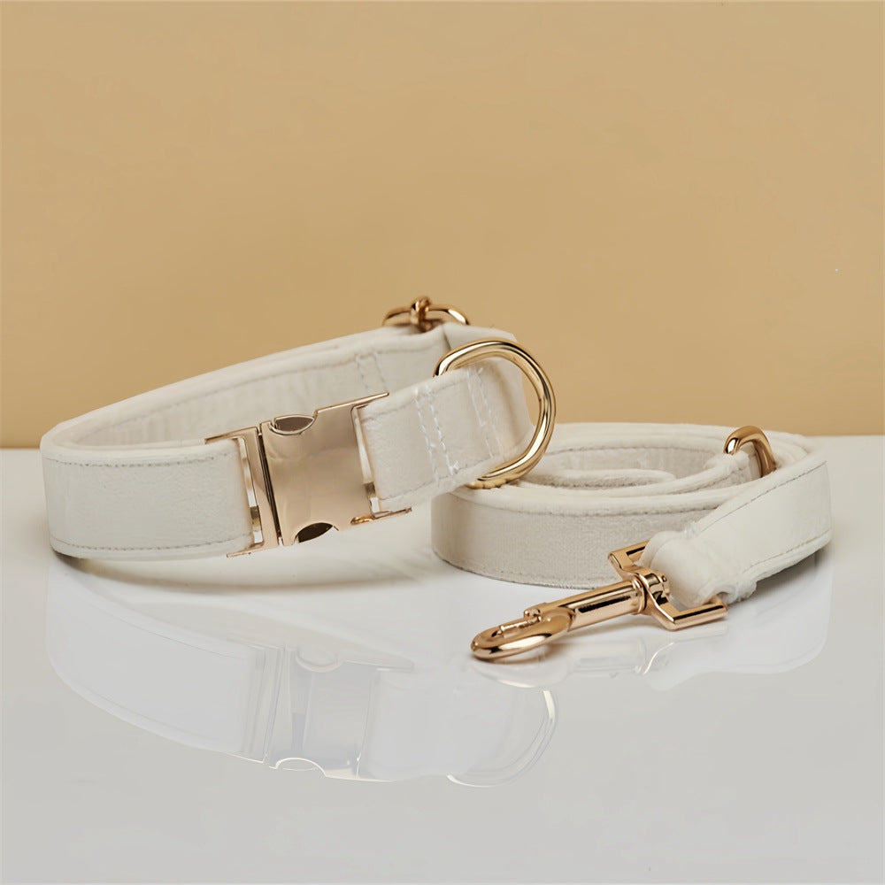 Ondaum Solid Color Dog Collar with Hand-Held Leash – Durable & Stylish Pet Accessory