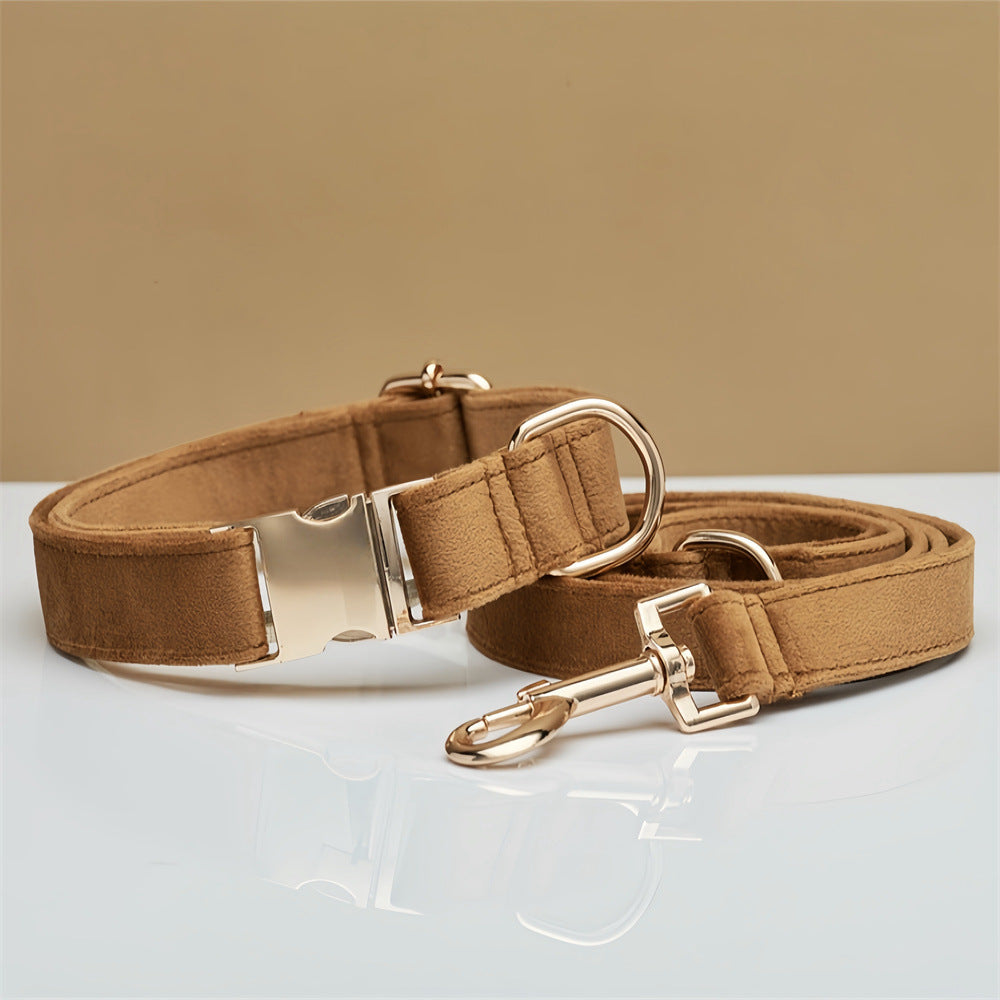 Ondaum Solid Color Dog Collar with Hand-Held Leash – Durable & Stylish Pet Accessory