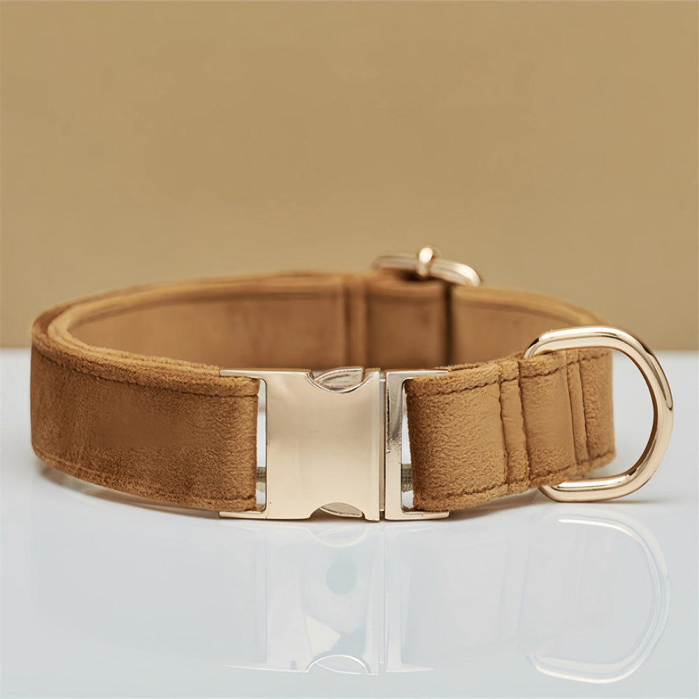 Ondaum Solid Color Dog Collar with Hand-Held Leash – Durable & Stylish Pet Accessory