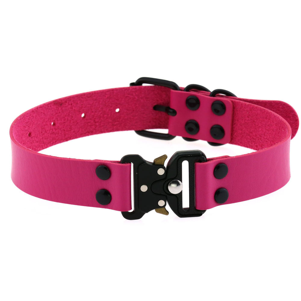 Ondaum Pet Adjustable Leather Buckle Collar – Stylish & Durable Clavicle Necklace for Pets