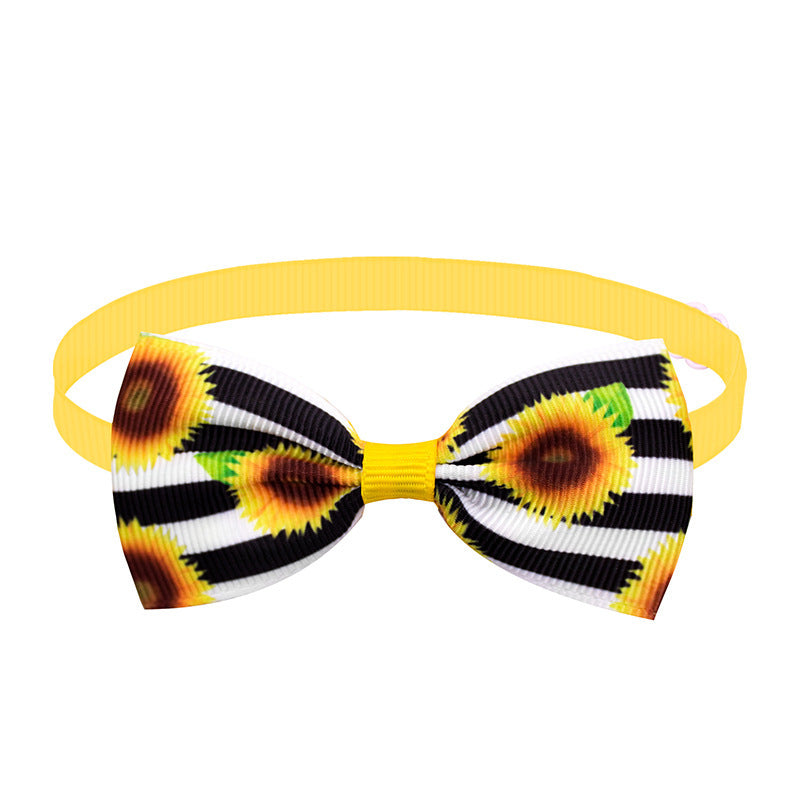 Sunflower Pet Bow Tie Dog Summer Decoration