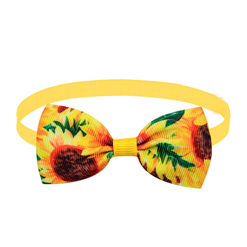 Sunflower Pet Bow Tie Dog Summer Decoration
