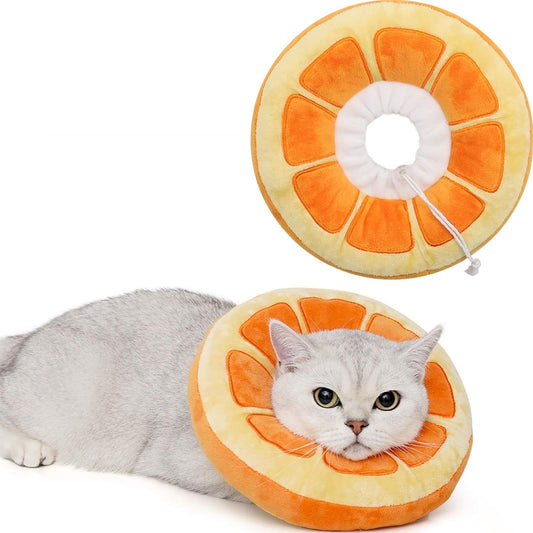 Ondaum Pet Cute Cat Collar Cone for Recovery After Surgery - Adjustable Soft Fabric Cone for Kittens