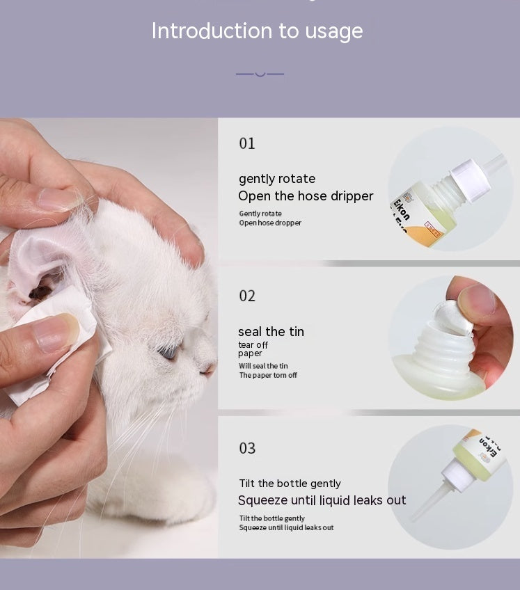 Dog Ear Drop Ear Mite Removal Pet Ear Wash Liquid