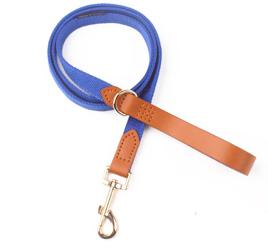 Canvas Hand-Held Rope & Leather-Stitched Collar Set – Durable & Stylish Pet Accessory