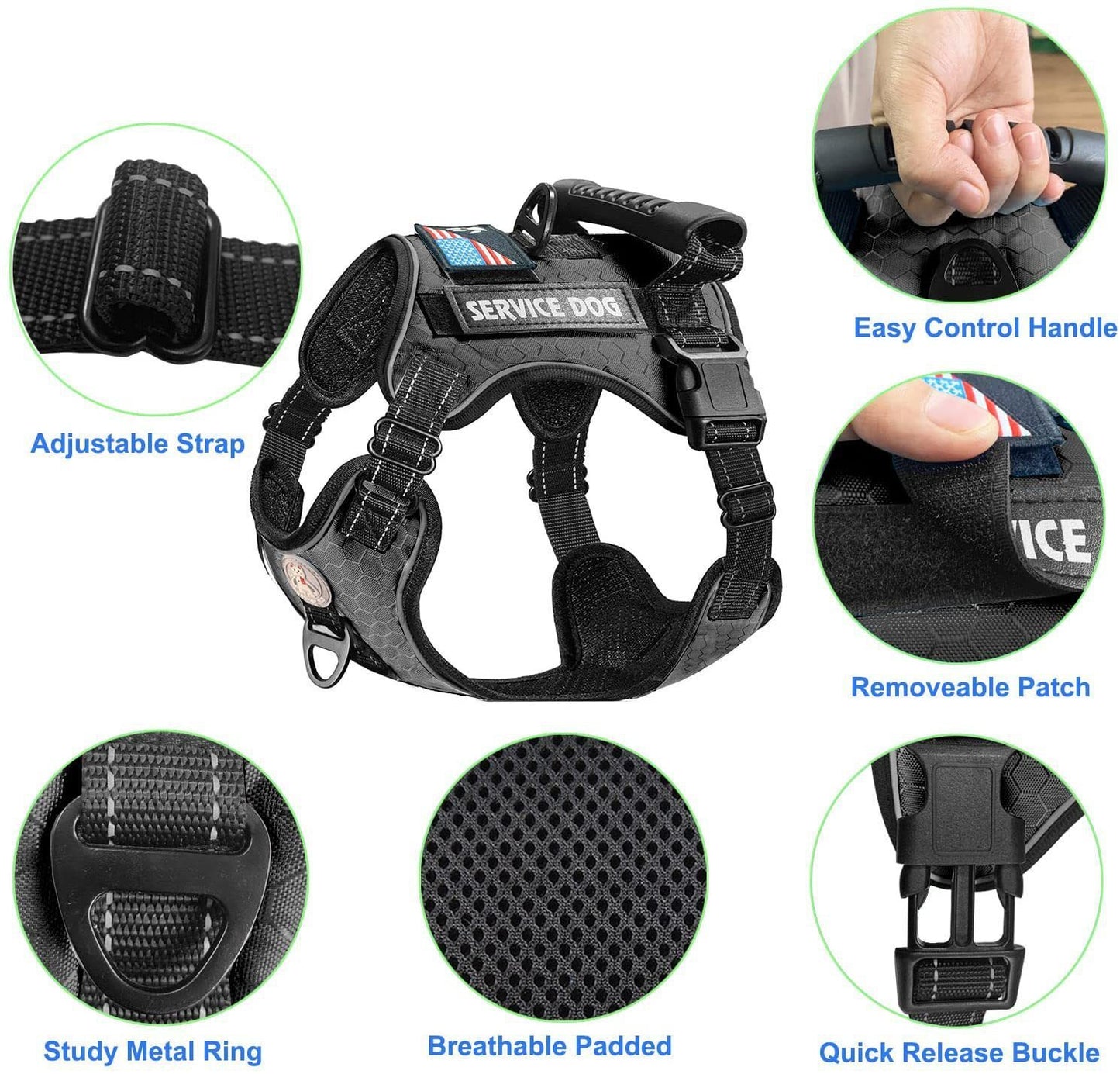 Shock Absorption Comfortable Night Vision Reflective Pet Harness Dog Vest Traction Chest Strap