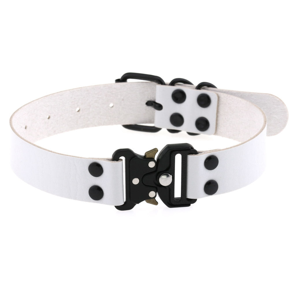 Ondaum Pet Adjustable Leather Buckle Collar – Stylish & Durable Clavicle Necklace for Pets