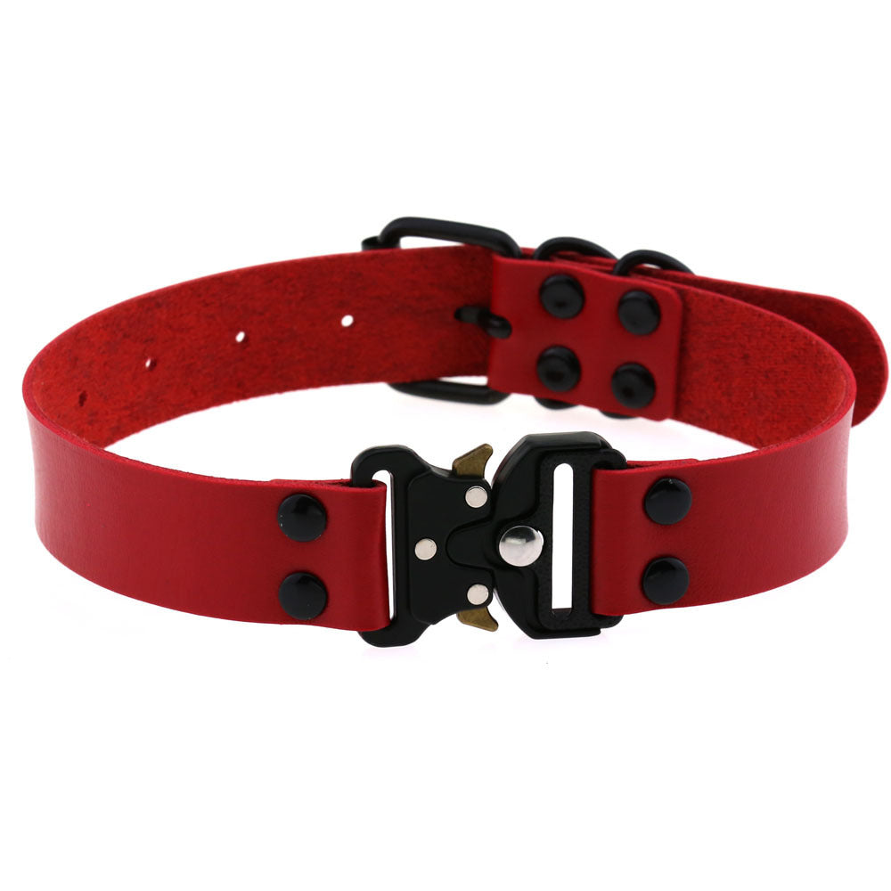 Ondaum Pet Adjustable Leather Buckle Collar – Stylish & Durable Clavicle Necklace for Pets